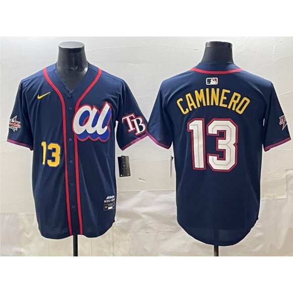 Mens Youths Kids Womens Junior Caminero Navy Stitched 2025 All Star Jersey